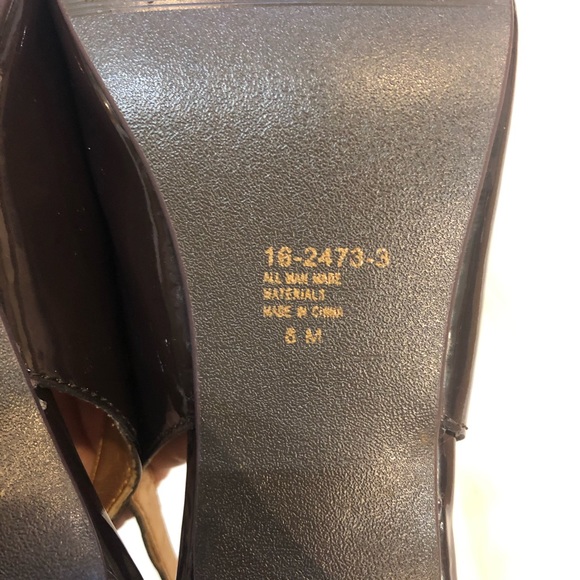 Jessica London Brown Patent Buckle Detail Heels 8M - Picture 5 of 5